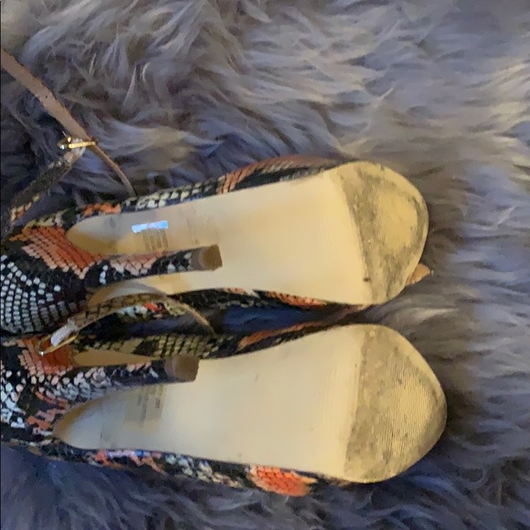 Platform peep toe multi color snake print - Picture 7 of 8